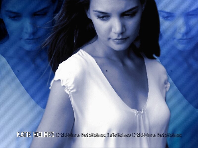 Katie Holmes in a white dress