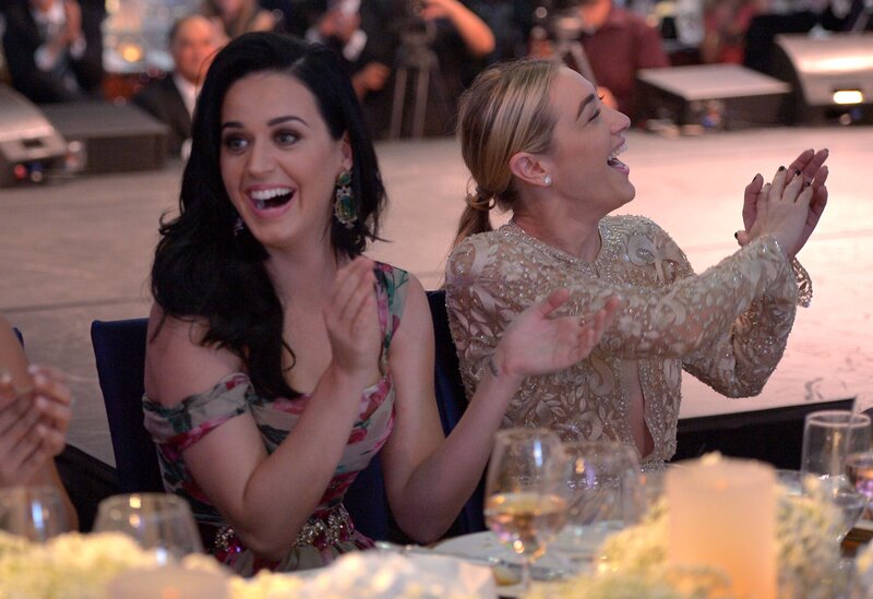 Katy Perry and Miley Cyrus laughing