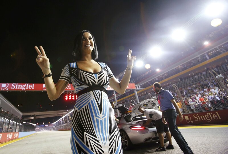 Katy Perry at a race track