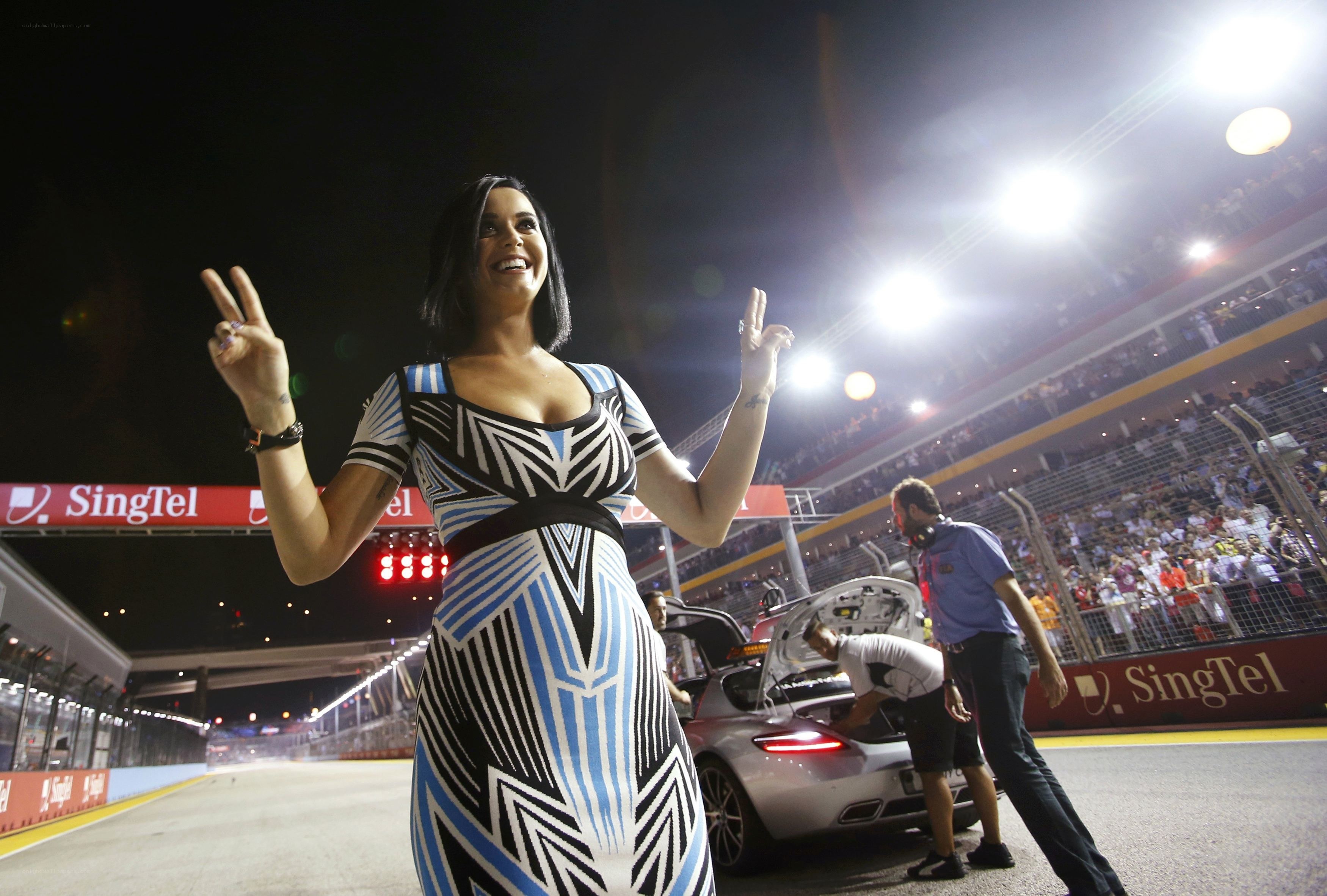 Katy Perry at a race track