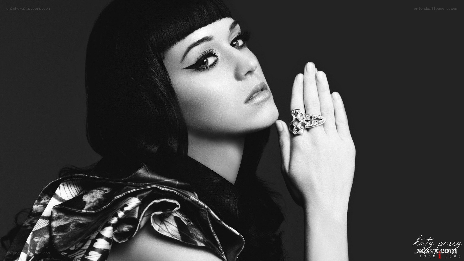 Katy Perry in black and white