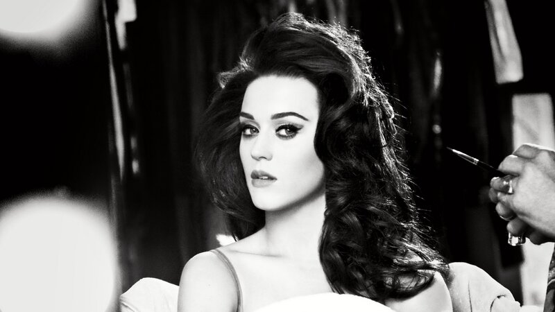 Katy Perry in black and white