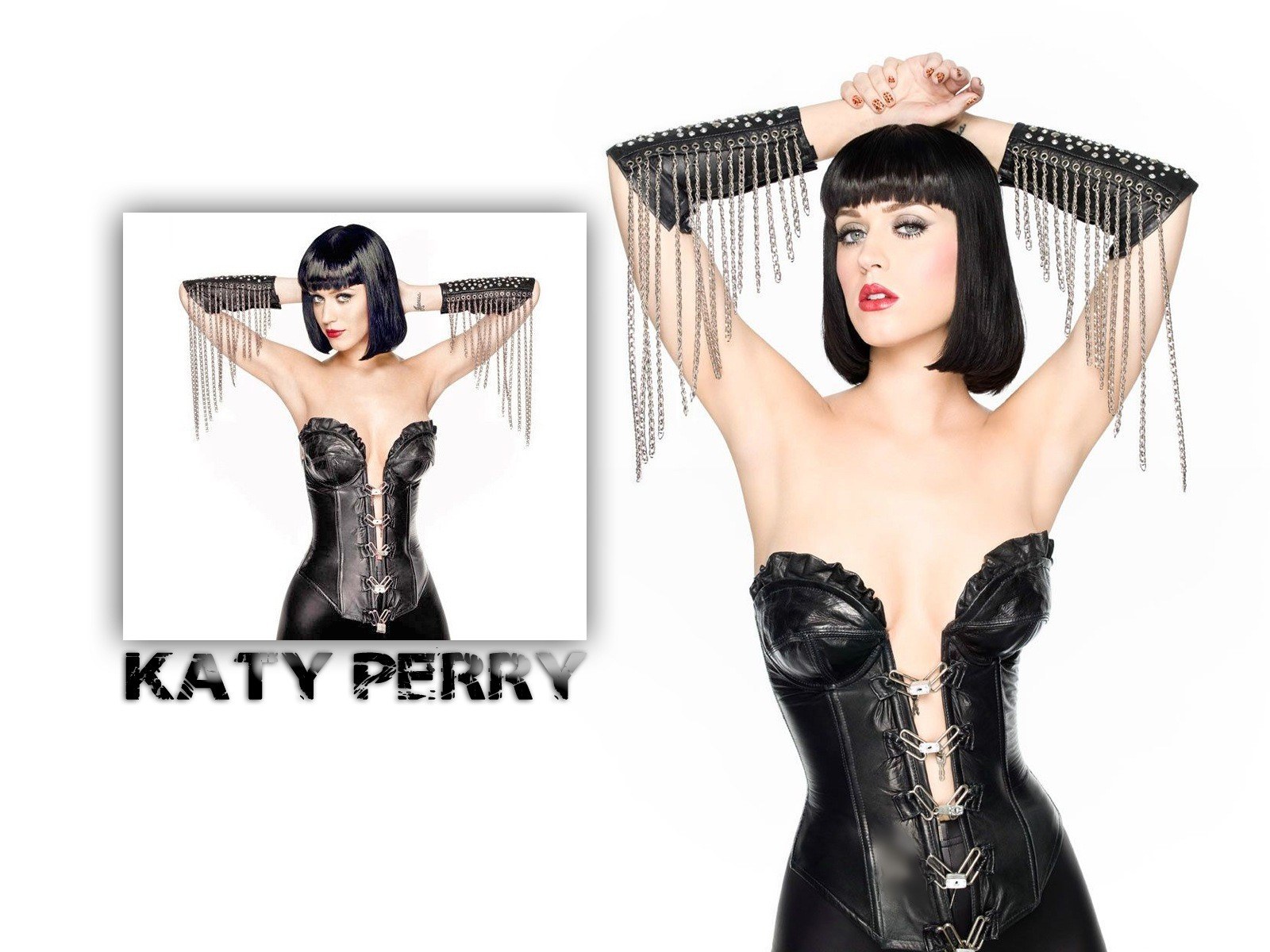 Katy Perry in black corset