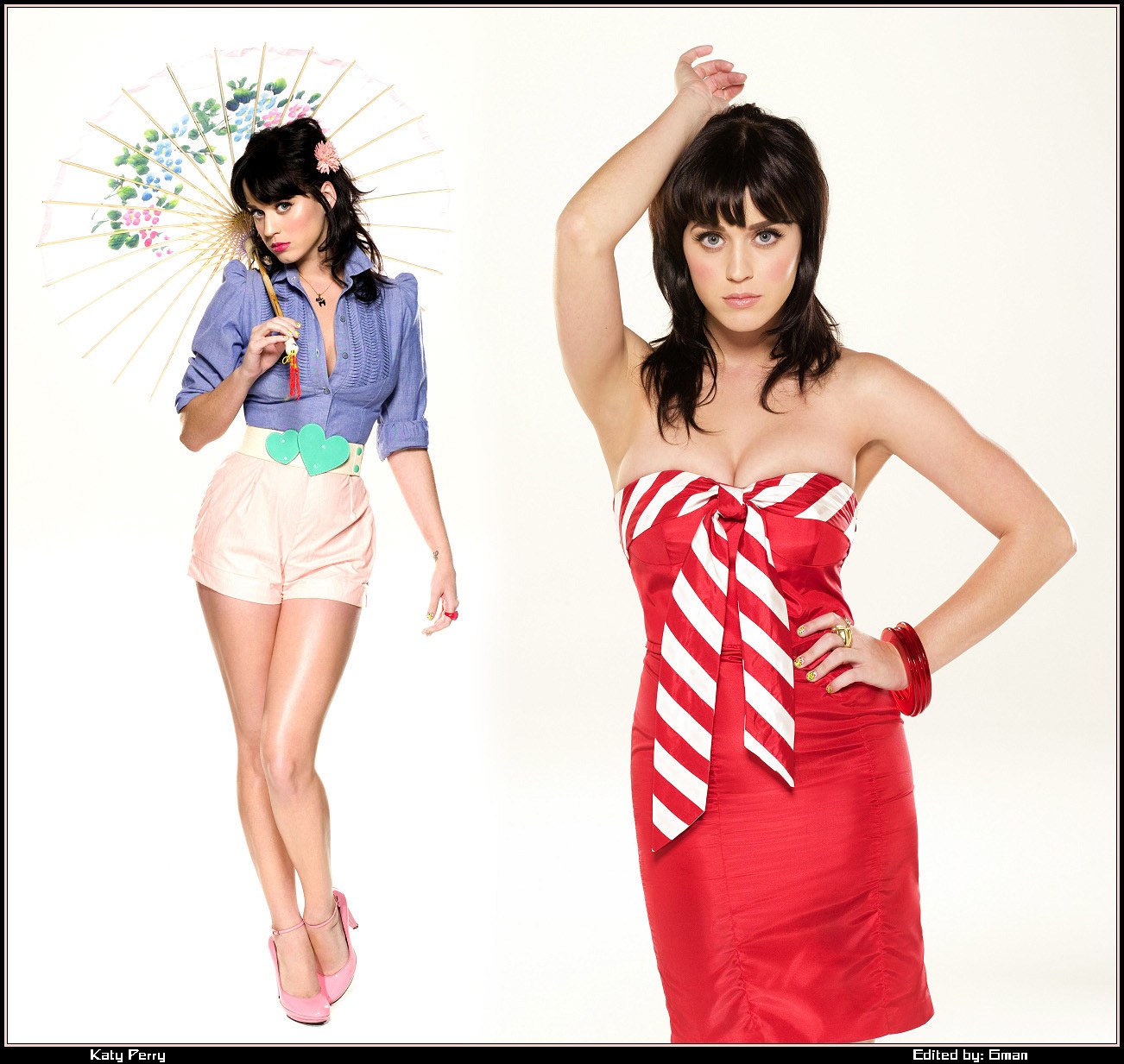 Katy Perry in two outfits