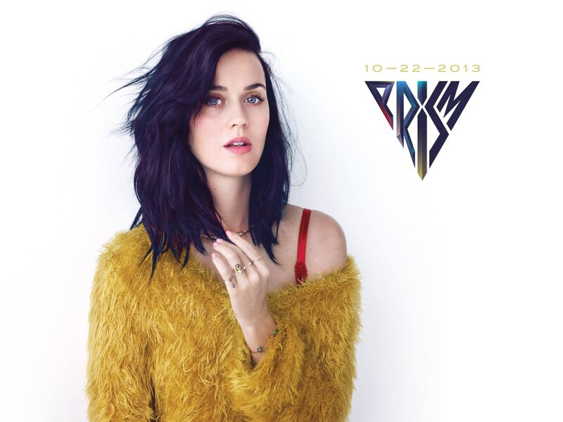 Katy Perry in yellow fur coat