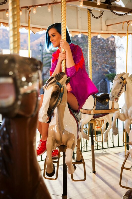 Katy Perry on a carousel