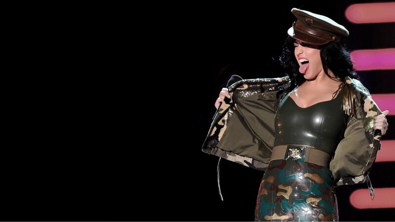Katy Perry on stage in military outfit