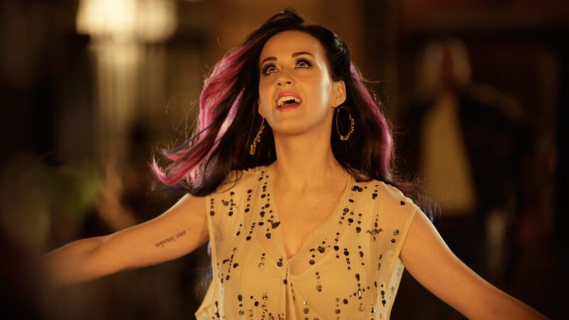 Katy Perry singing in a music video