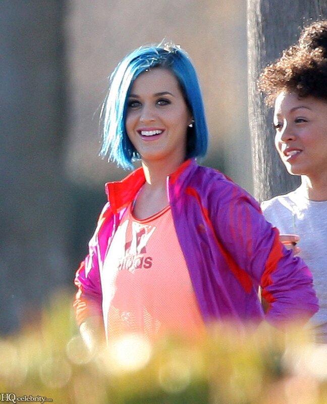 Katy Perry with blue hair
