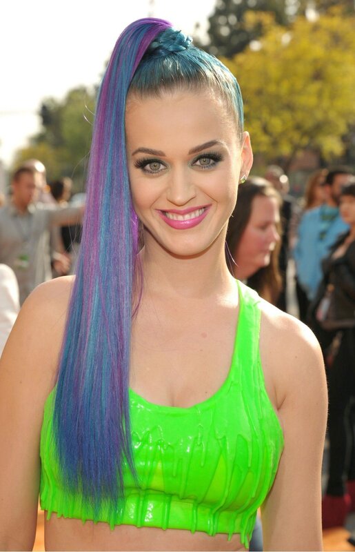 Katy Perry with colorful hair