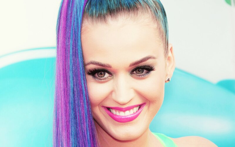 Katy Perry with colorful hair