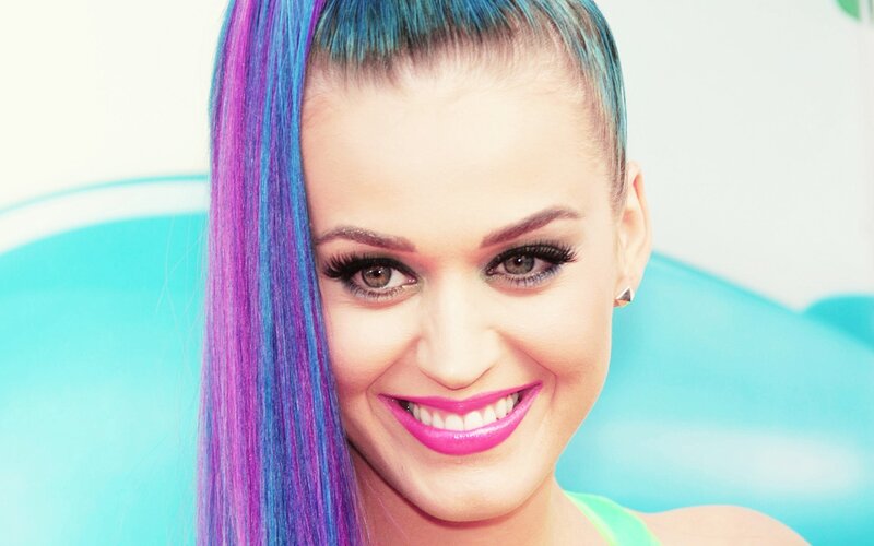 Katy Perry with colorful hair