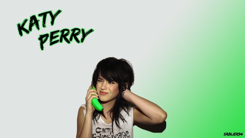 Katy Perry with green phone