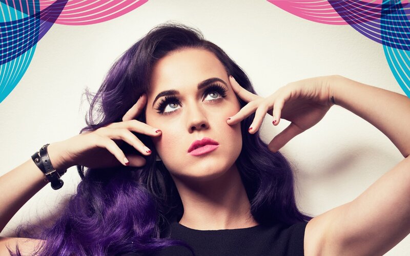 Katy Perry with purple hair