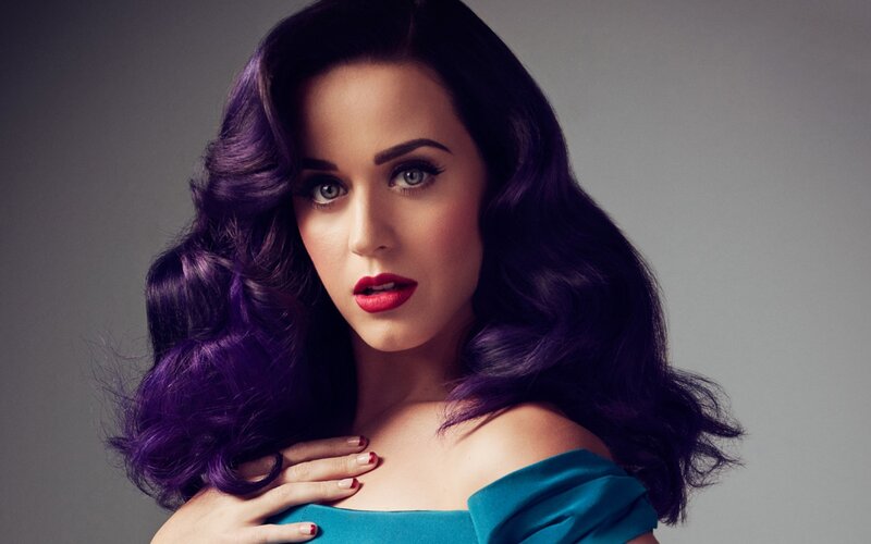 Katy Perry with purple hair