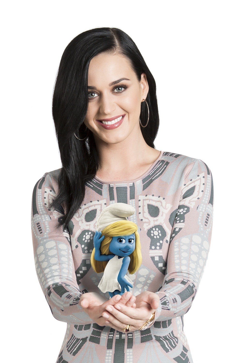 Katy Perry with Smurfette figure