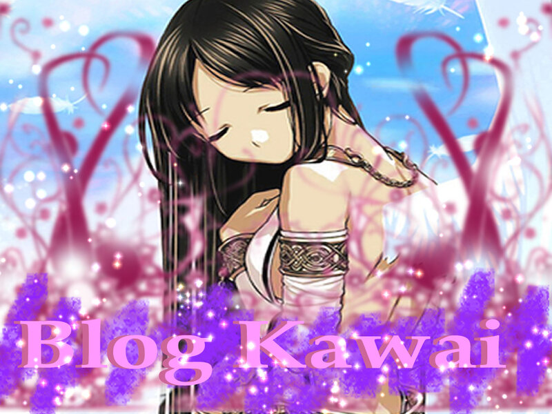kawaii anime girl with hearts