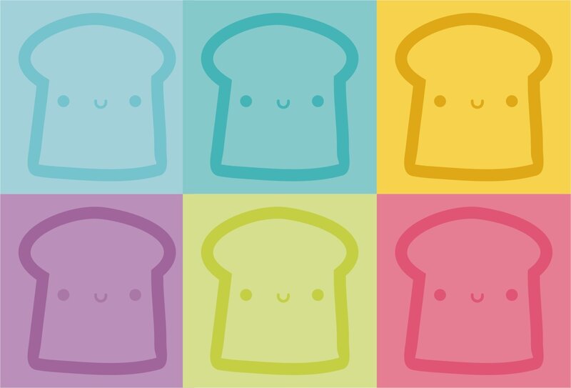 kawaii bread slice art