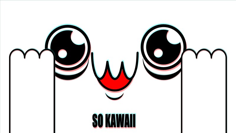 Kawaii Character Face — White