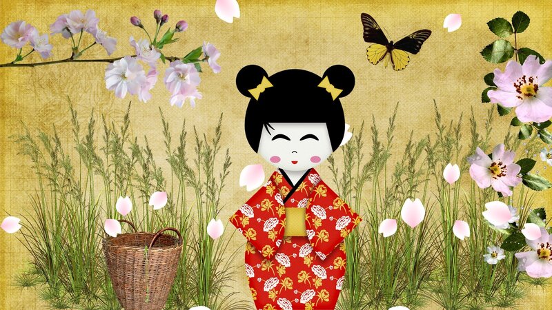Kawaii Doll in Garden