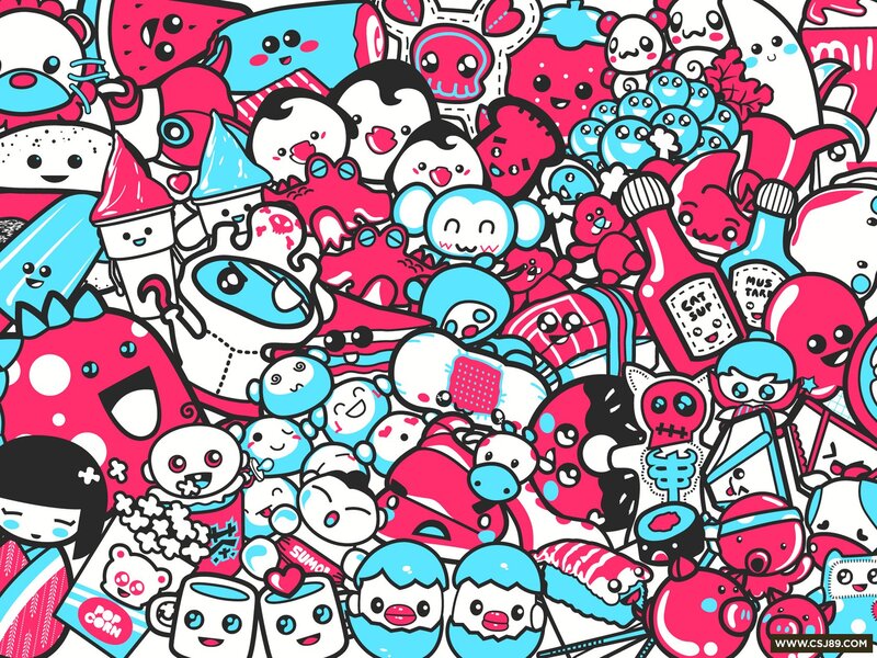 Kawaii Doodle Collage
