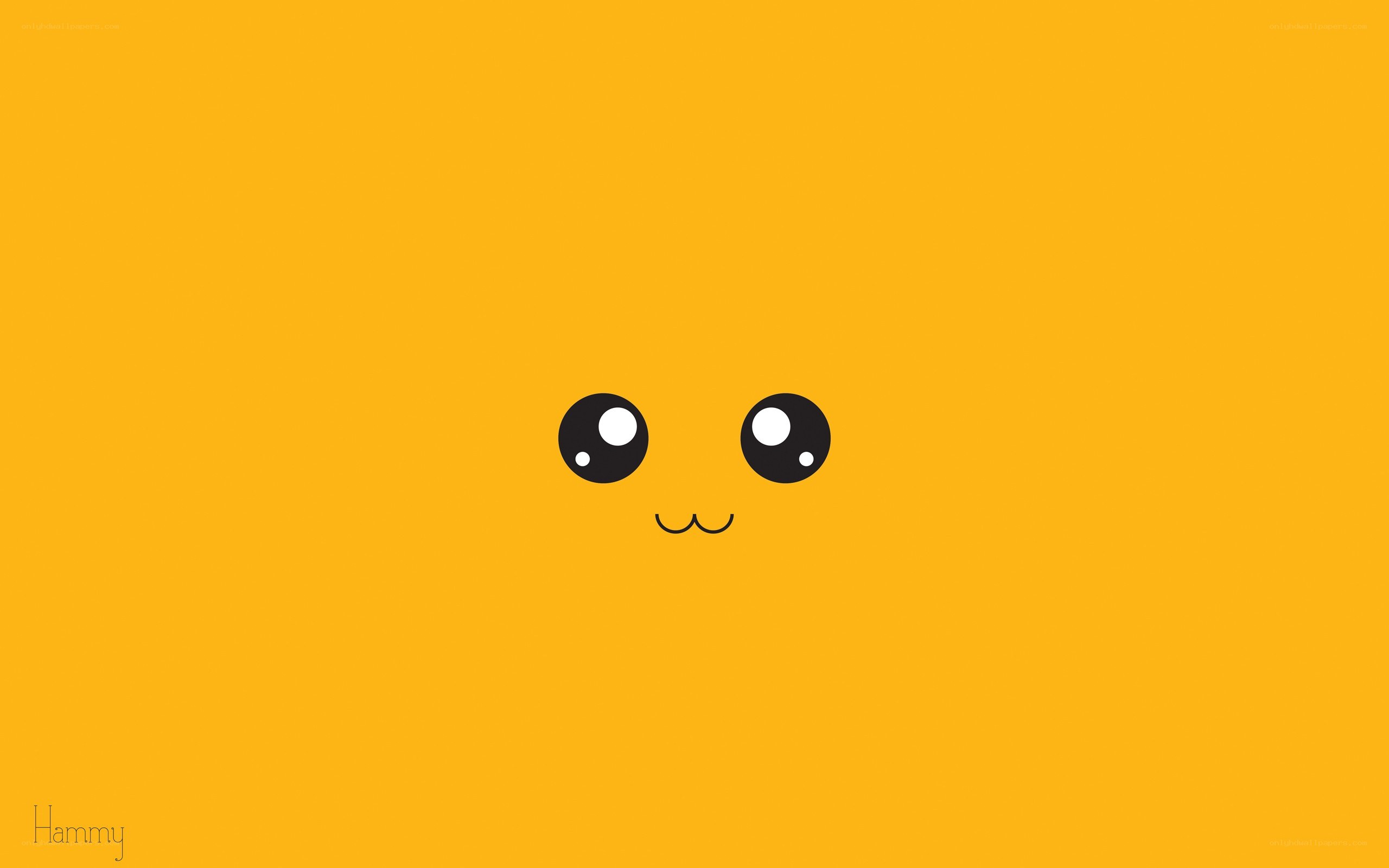 kawaii face on yellow