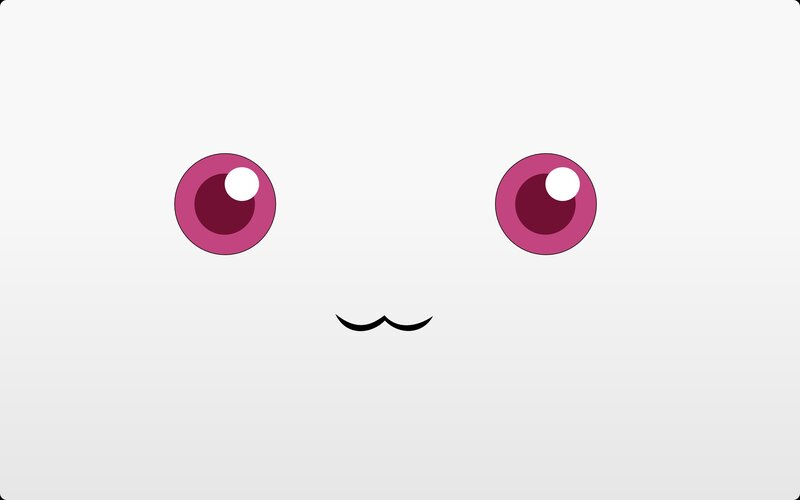 kawaii face with pink eyes