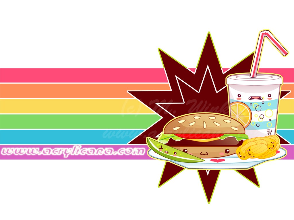 kawaii fast food illustration