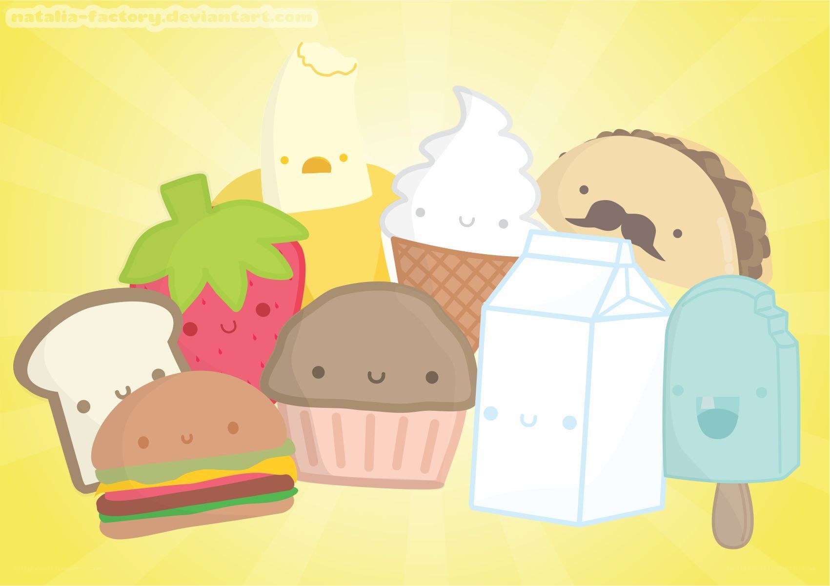 kawaii food characters
