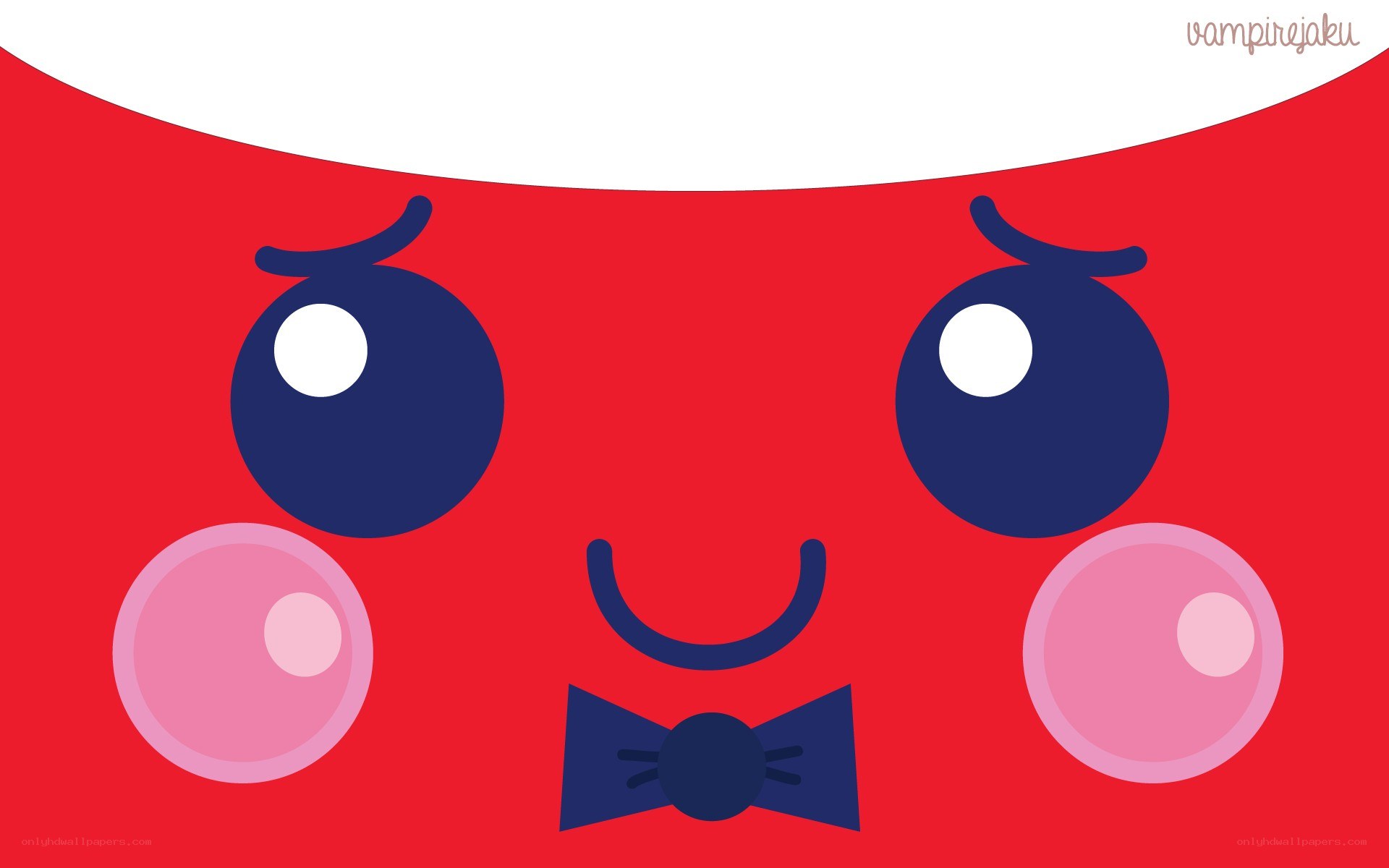 kawaii red character face
