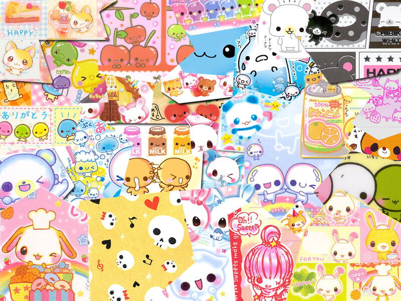 kawaii sticker collage