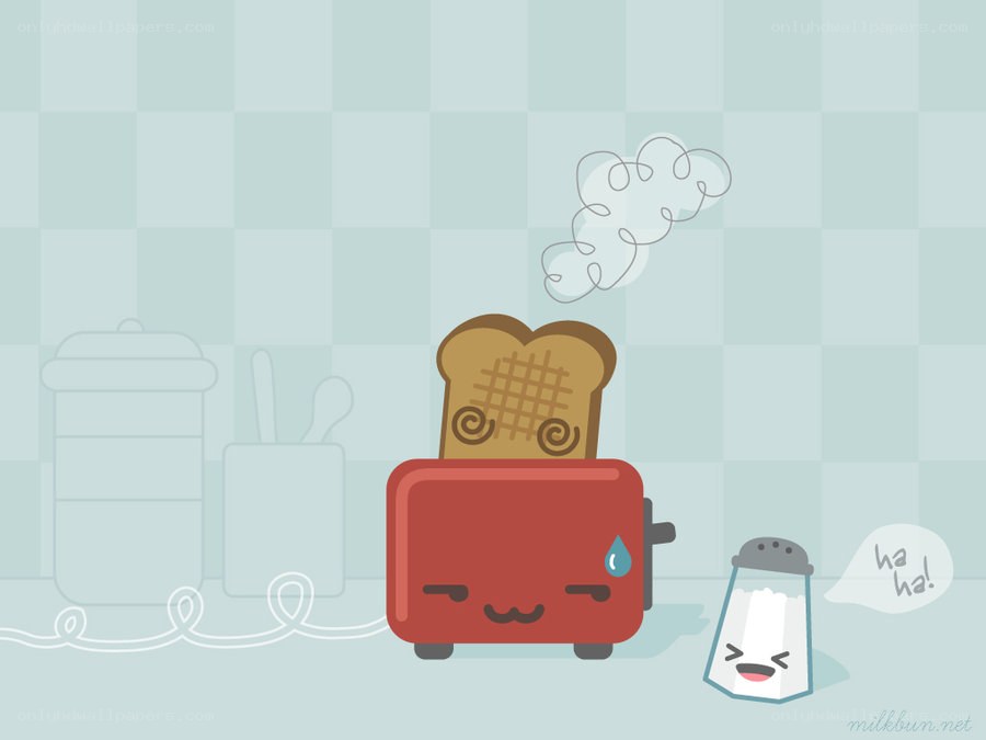 kawaii toaster with toast