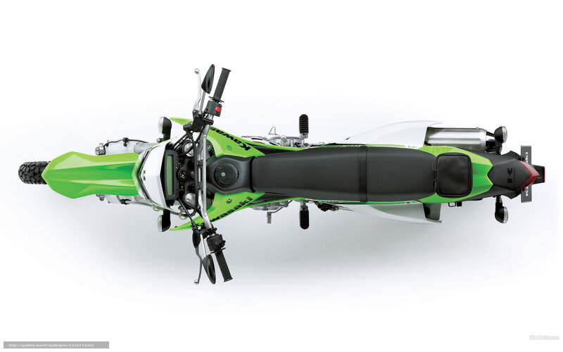 Kawasaki dirt bike from above