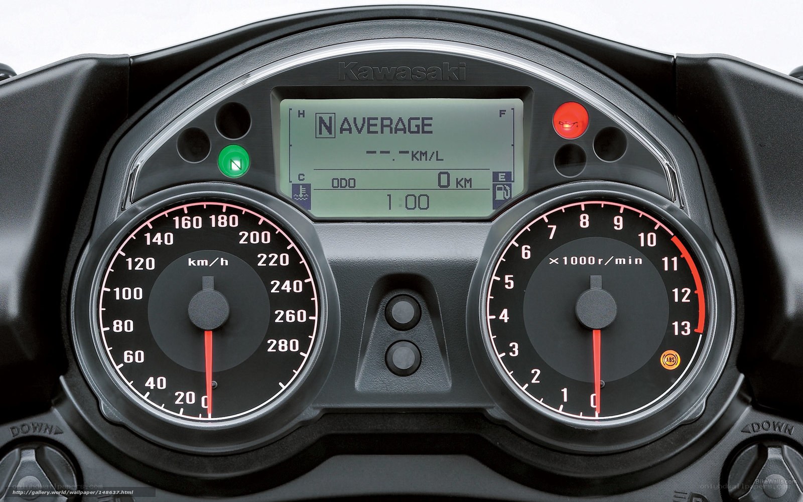 Kawasaki motorcycle dashboard