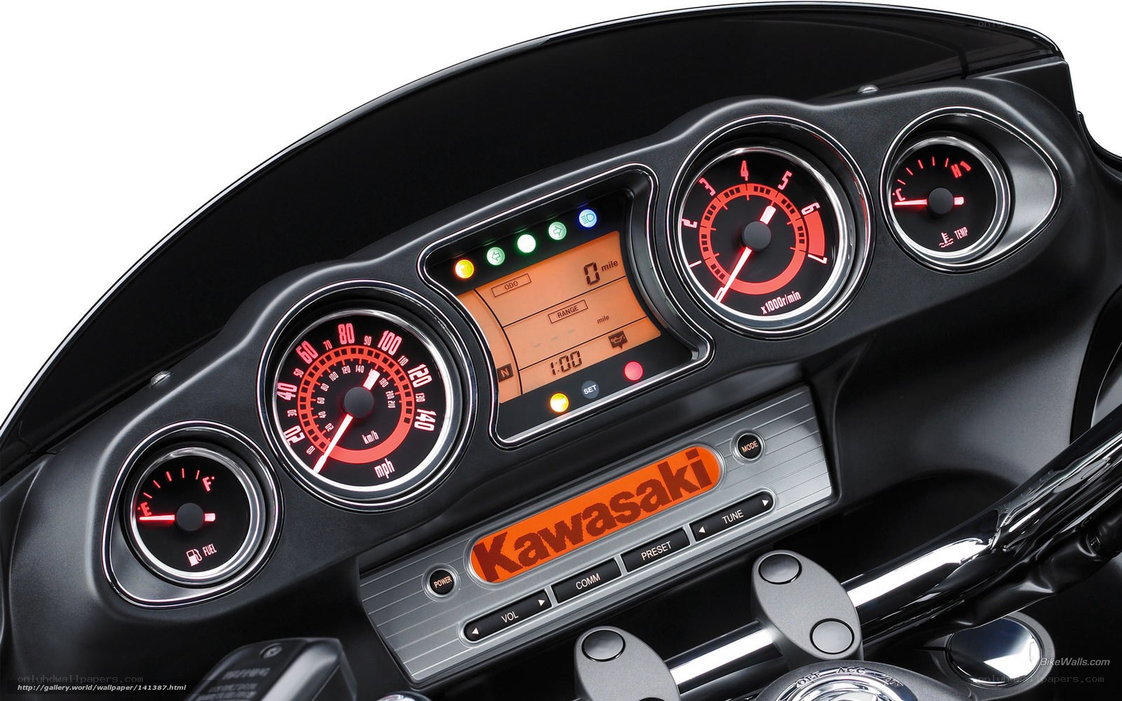 Kawasaki motorcycle dashboard