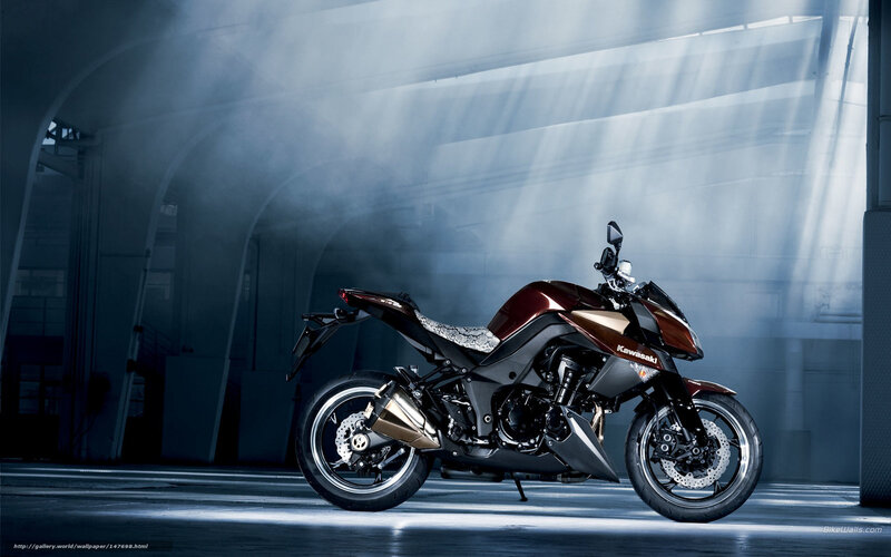 Kawasaki motorcycle in a studio
