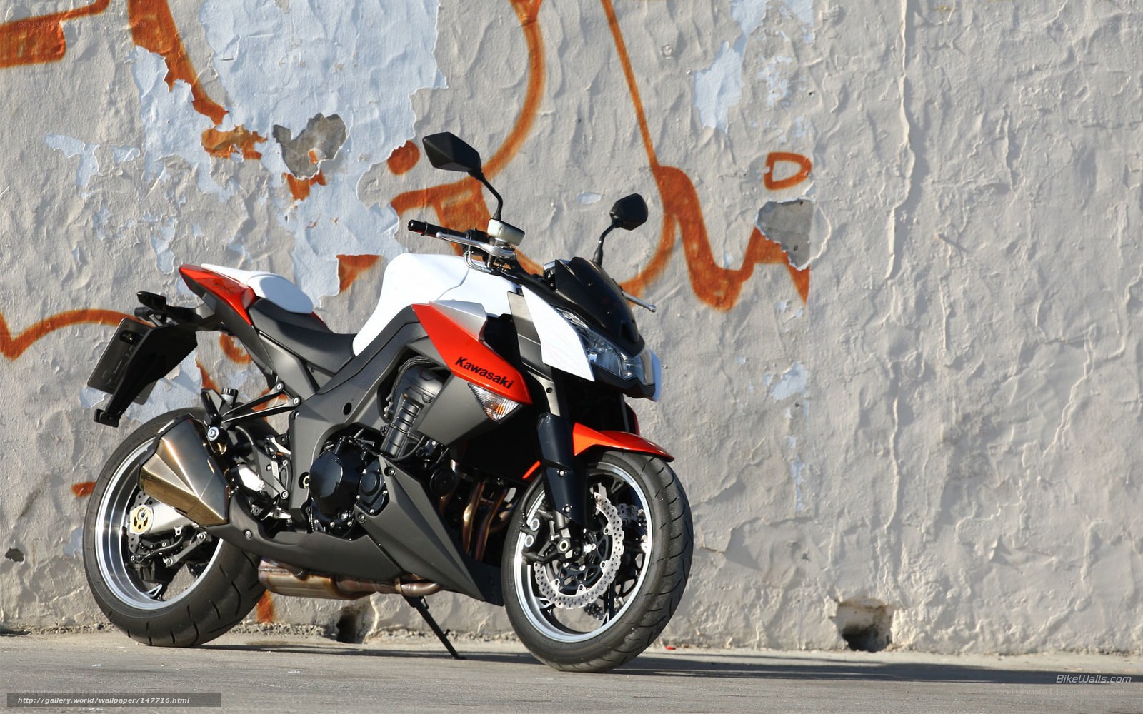 Kawasaki motorcycle on street