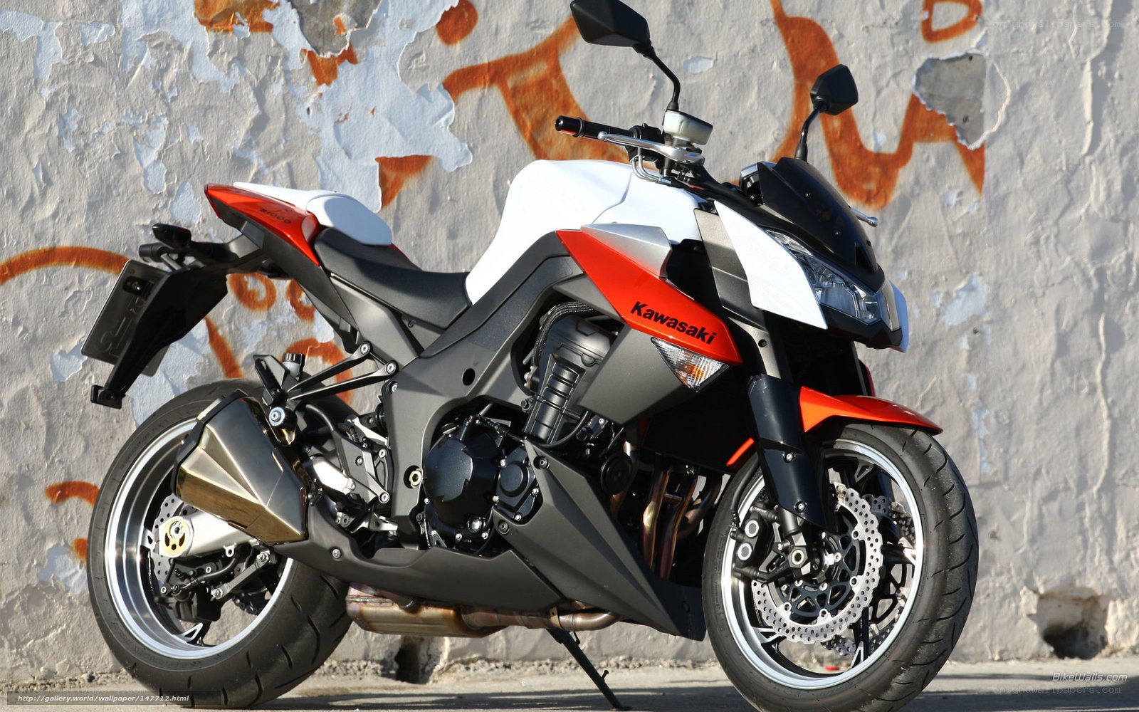 Kawasaki motorcycle on street