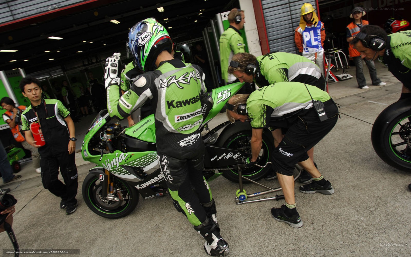 Kawasaki motorcycle pit stop
