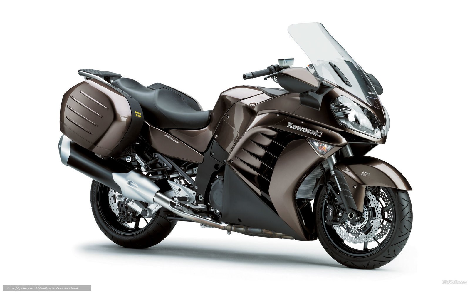 Kawasaki motorcycle with luggage