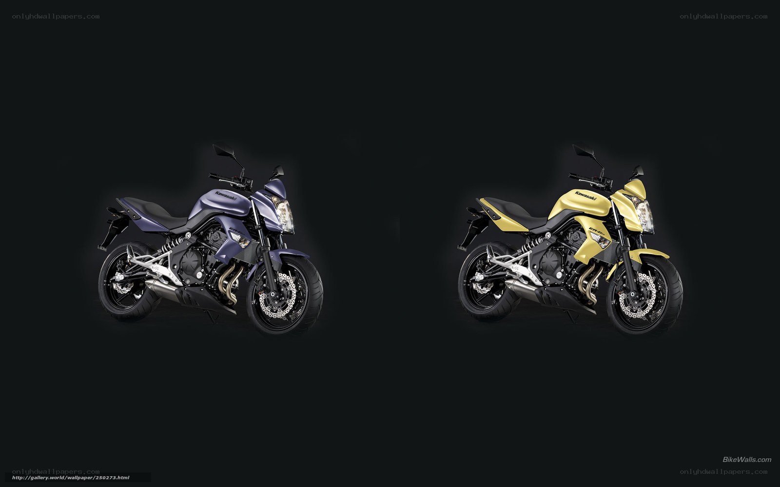 Kawasaki motorcycles side by side
