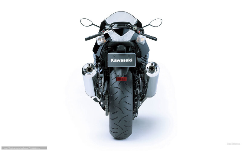 Kawasaki sport motorcycle rear view