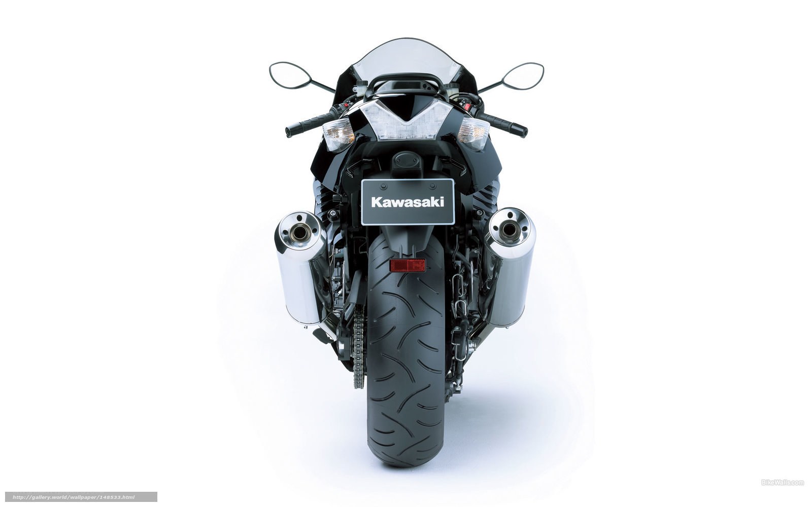 Kawasaki sport motorcycle rear view