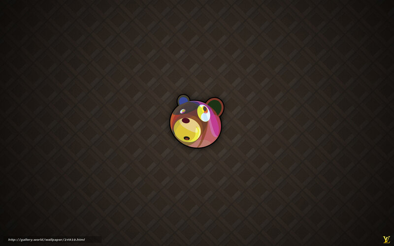 Kaws bear on brown background