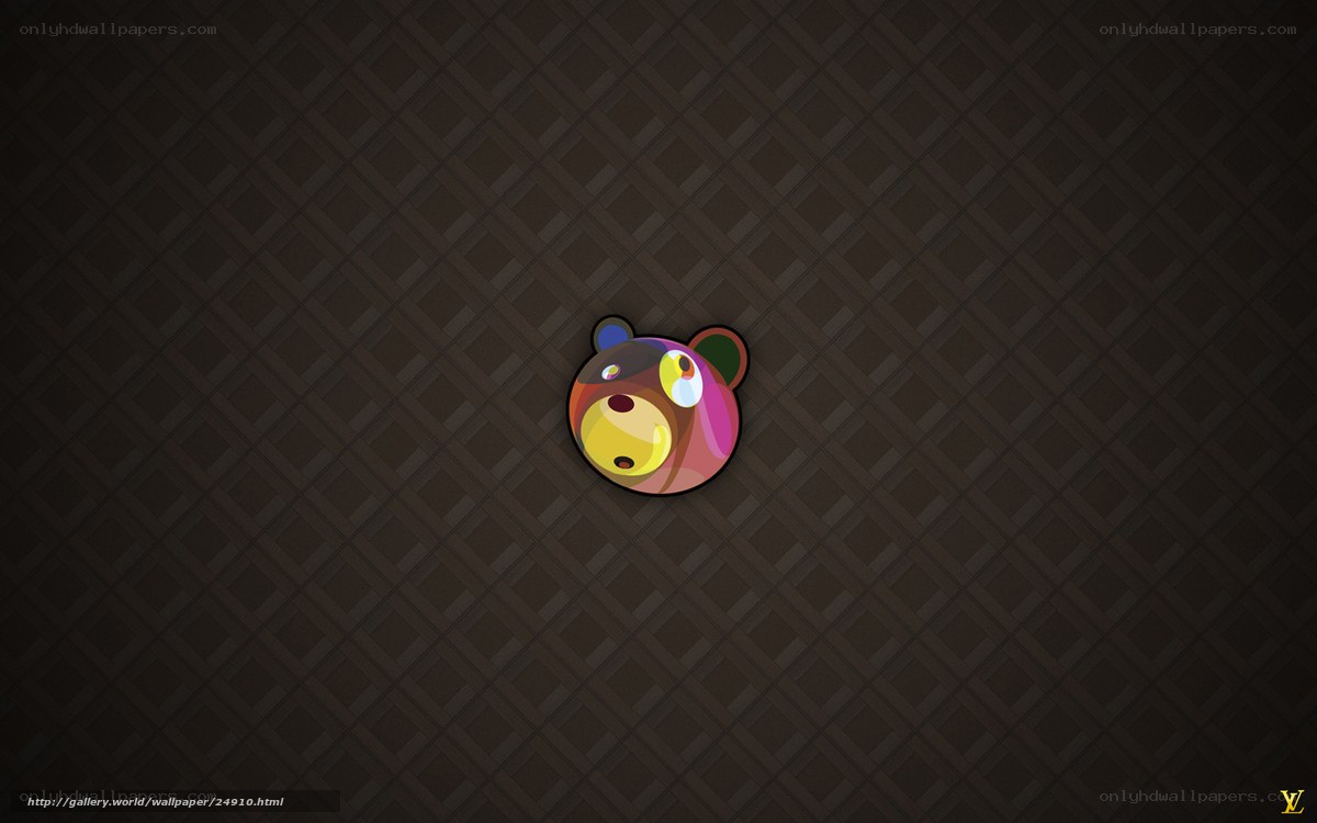 Kaws bear on brown background