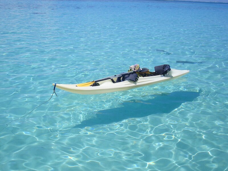 Kayak in Clear Water — Blue