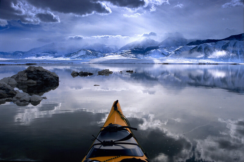 Kayak on a calm lake