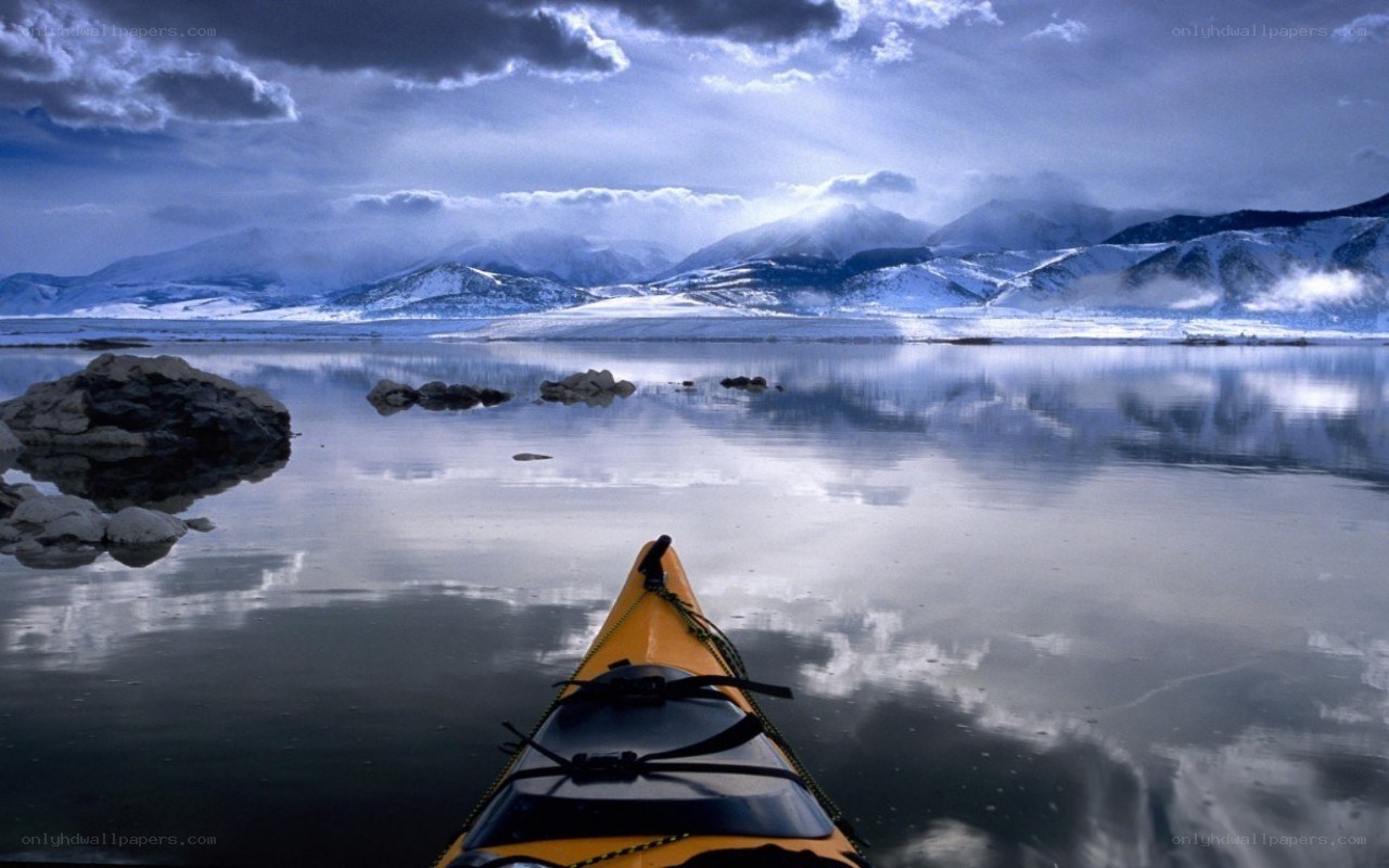 Kayak on a calm lake