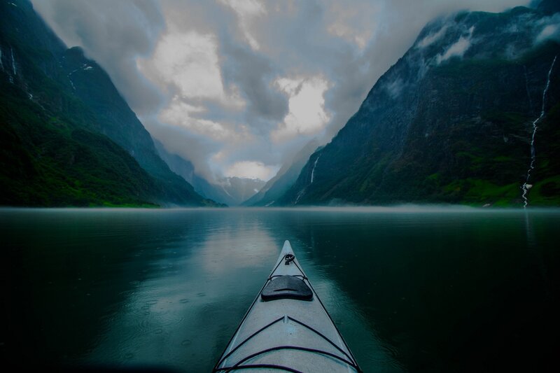 Kayak on a Fjord
