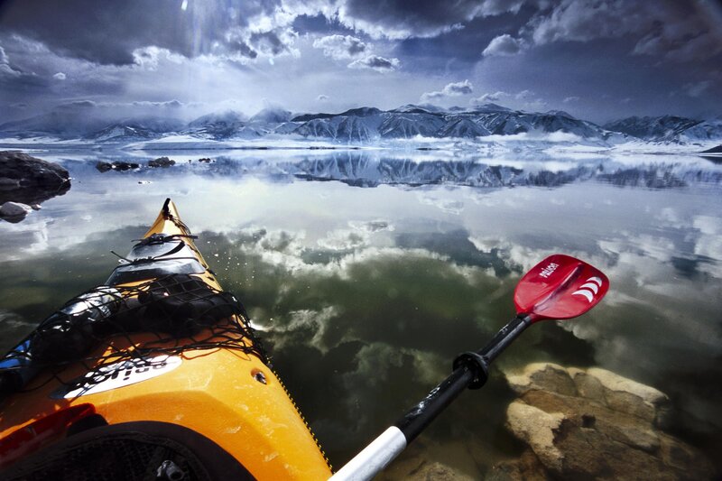 Kayak on a Lake — Yellow